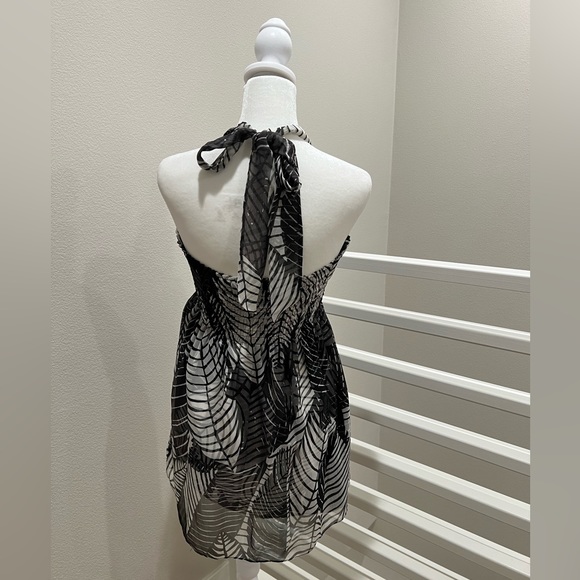 White House Black Market Leaf Print Halter, 0 - Picture 2 of 3